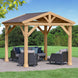 Yardistry Meridian Cedar 10 x 10 Pavilion with Aluminum Roof