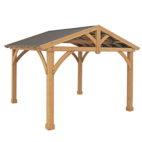 Yardistry Carolina Cedar 11 x 13 Pavilion with Aluminum Roof