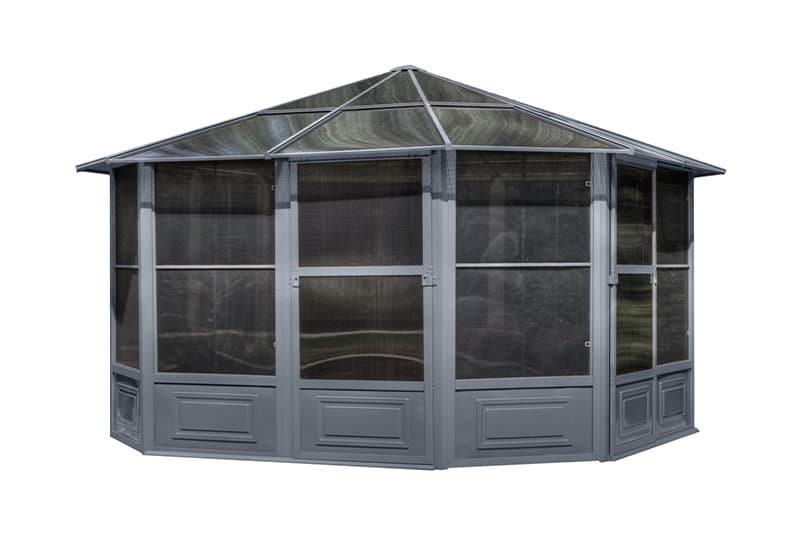Gazebo Penguin Florence Freestanding Solarium - Sand/Slate- Metal/Polycarbonate Roof