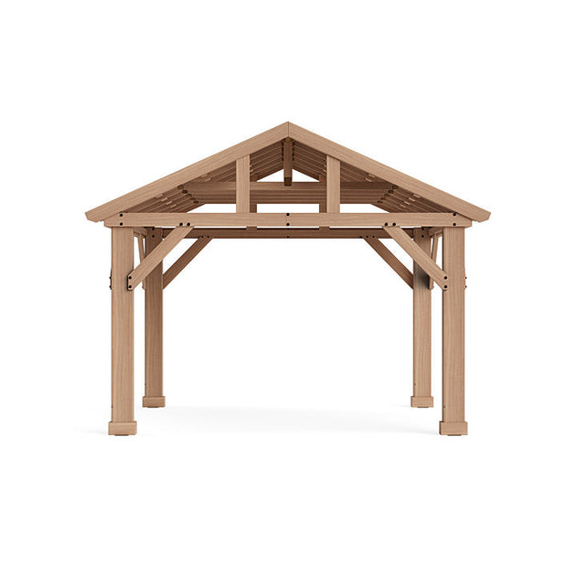 Yardistry Meridian Cedar 14 x 12 Pavilion with Aluminum Roof