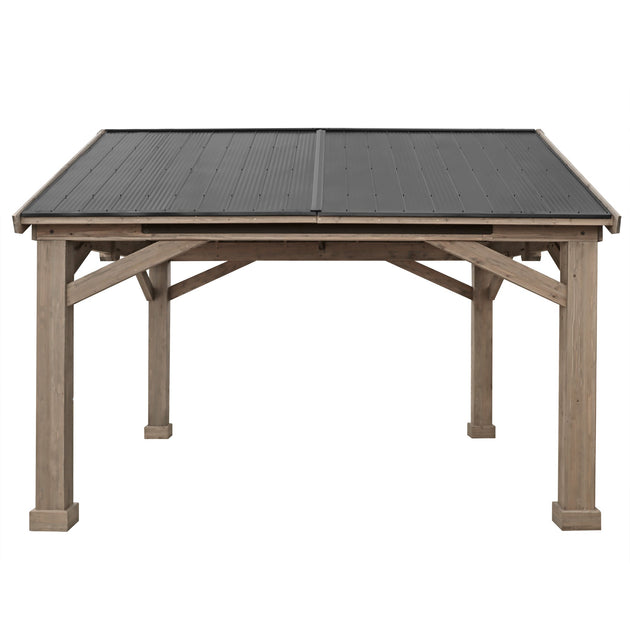 Yardistry 16x14 ft Timber Frame Pavilion with Aluminum Roof