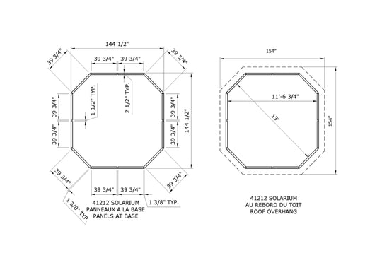 Gazebo Penguin Florence Freestanding Solarium - Sand/Slate- Metal/Polycarbonate Roof