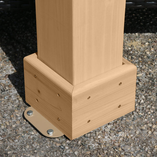 Yardistry Meridian Cedar 10 x 10 Pavilion with Aluminum Roof