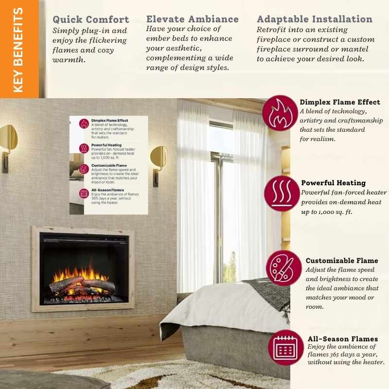 Dimplex Nova 26-Inch Plug-in Electric Firebox with Acrylic Ember Bed