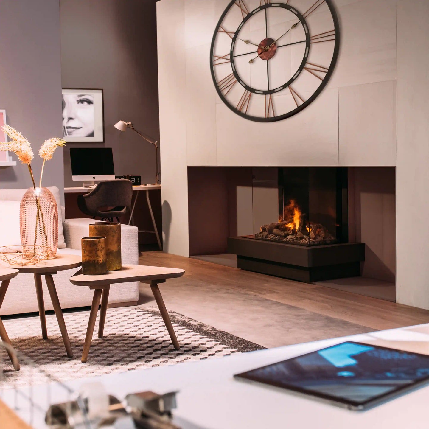 Dimplex Faber e-MatriX 39-Inch Electric Firebox, Three-sided, Bay with e-MatriX (FEF3226L3)