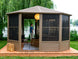 Gazebo Penguin Florence Freestanding Solarium - Sand/Slate- Metal/Polycarbonate Roof