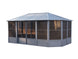 Gazebo Penguin Florence Freestanding Solarium - Sand/Slate- Metal/Polycarbonate Roof