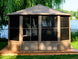 Gazebo Penguin Florence Freestanding Solarium - Sand/Slate- Metal/Polycarbonate Roof