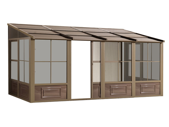 Gazebo Penguin Florence Wall Mounted Add-A-Room - Sand/Slate- Metal/Polycarbonate Roof