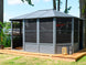 Gazebo Penguin Florence Freestanding Solarium - Sand/Slate- Metal/Polycarbonate Roof