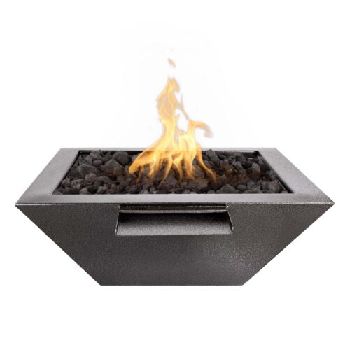 Maya fire water bowl with lava rock and flame