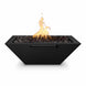 Square fire and water bowl steel finish outdoor terrace