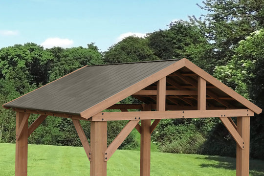 Yardistry Meridian Cedar 14 x 12 Pavilion with Aluminum Roof