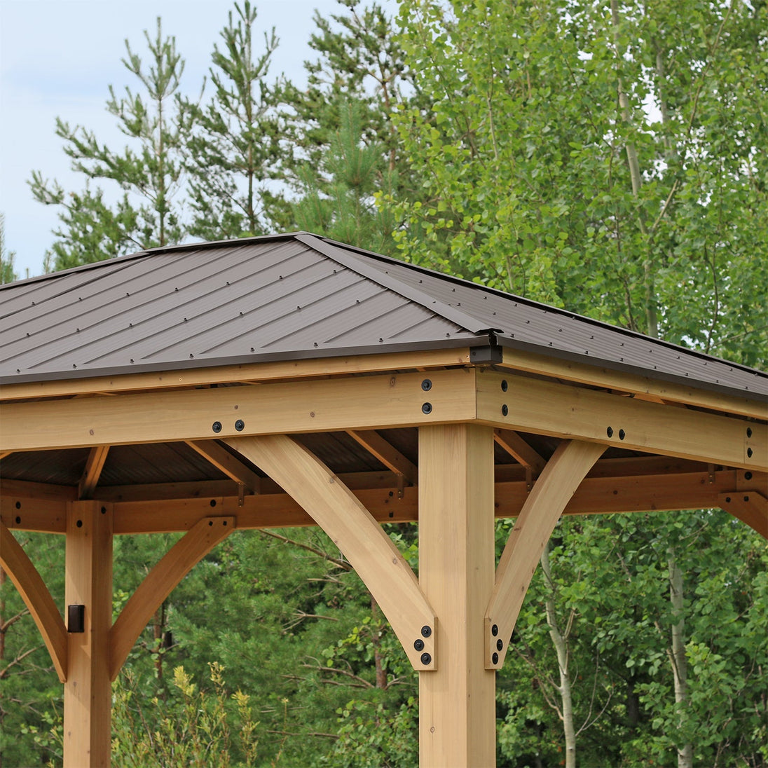 Yardistry Meridian Premium Cedar Gazebo in Multiple Sizes