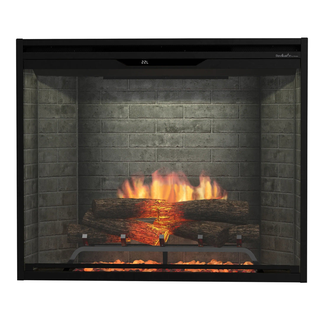 Dimplex Revillusion 36-Inch Portrait Built-In Electric Firebox in Neutral Brick with internal LED Lighting (REV36P-NB)