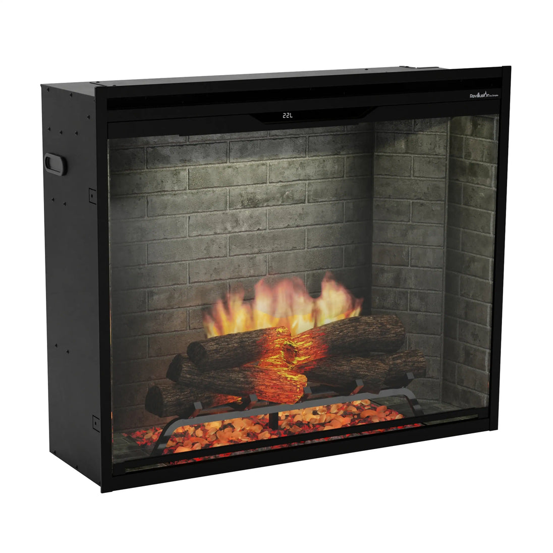 Dimplex Revillusion 36-Inch Portrait Built-In Electric Firebox in Neutral Brick with internal LED Lighting (REV36P-NB)