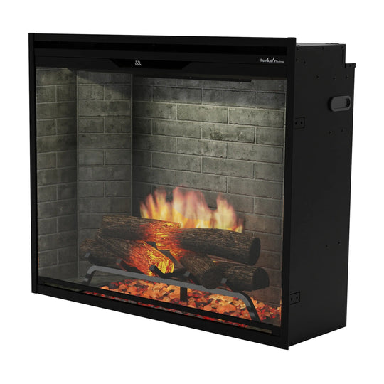 Dimplex Revillusion 36-Inch Portrait Built-In Electric Firebox in Neutral Brick with internal LED Lighting (REV36P-NB)