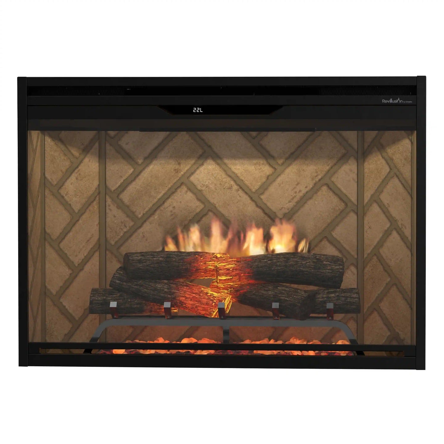 Dimplex 36-Inch Built-In Electric Firebox in Herringbone with internal LED Lighting (REV36-HB)