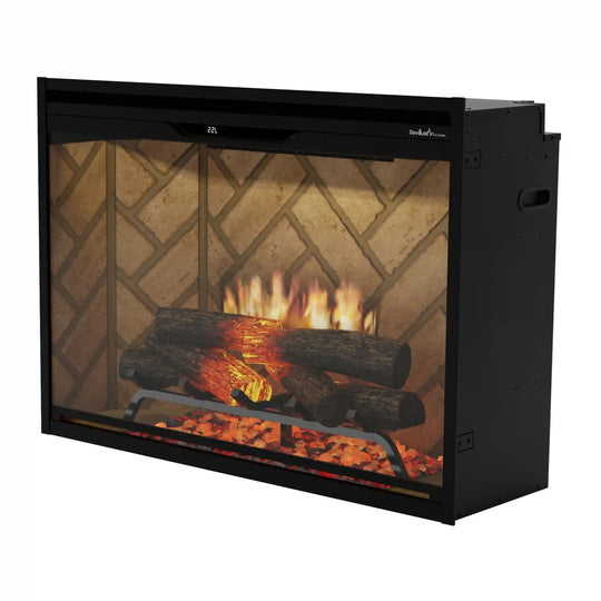 Dimplex 36-Inch Built-In Electric Firebox in Herringbone with internal LED Lighting (REV36-HB)