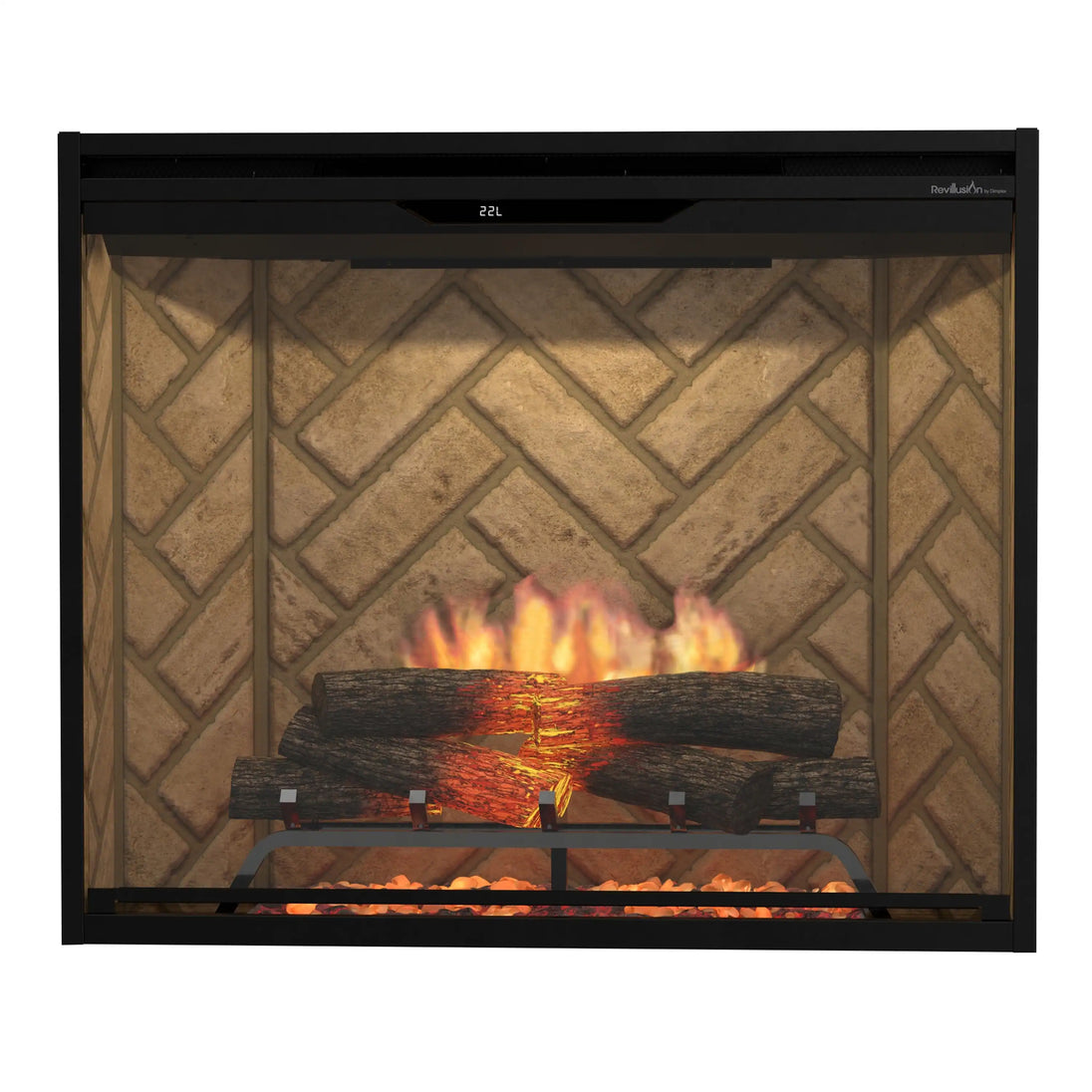Dimplex Revillusion 36-Inch Portrait Built-In Electric Firebox in Herringbone with internal LED Lighting (REV36P-HB)