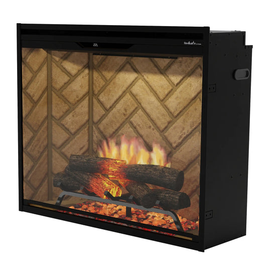 Dimplex Revillusion 36-Inch Portrait Built-In Electric Firebox in Herringbone with internal LED Lighting (REV36P-HB)