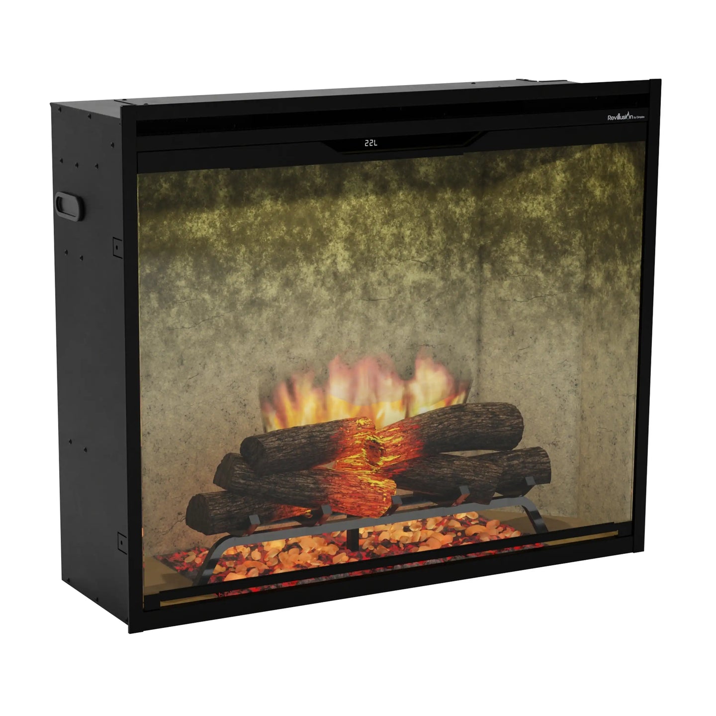 Dimplex Revillusion 36-Inch Portrait Built-In Electric Firebox in Weathered Concrete with internal LED Lighting (REV36P-WC)