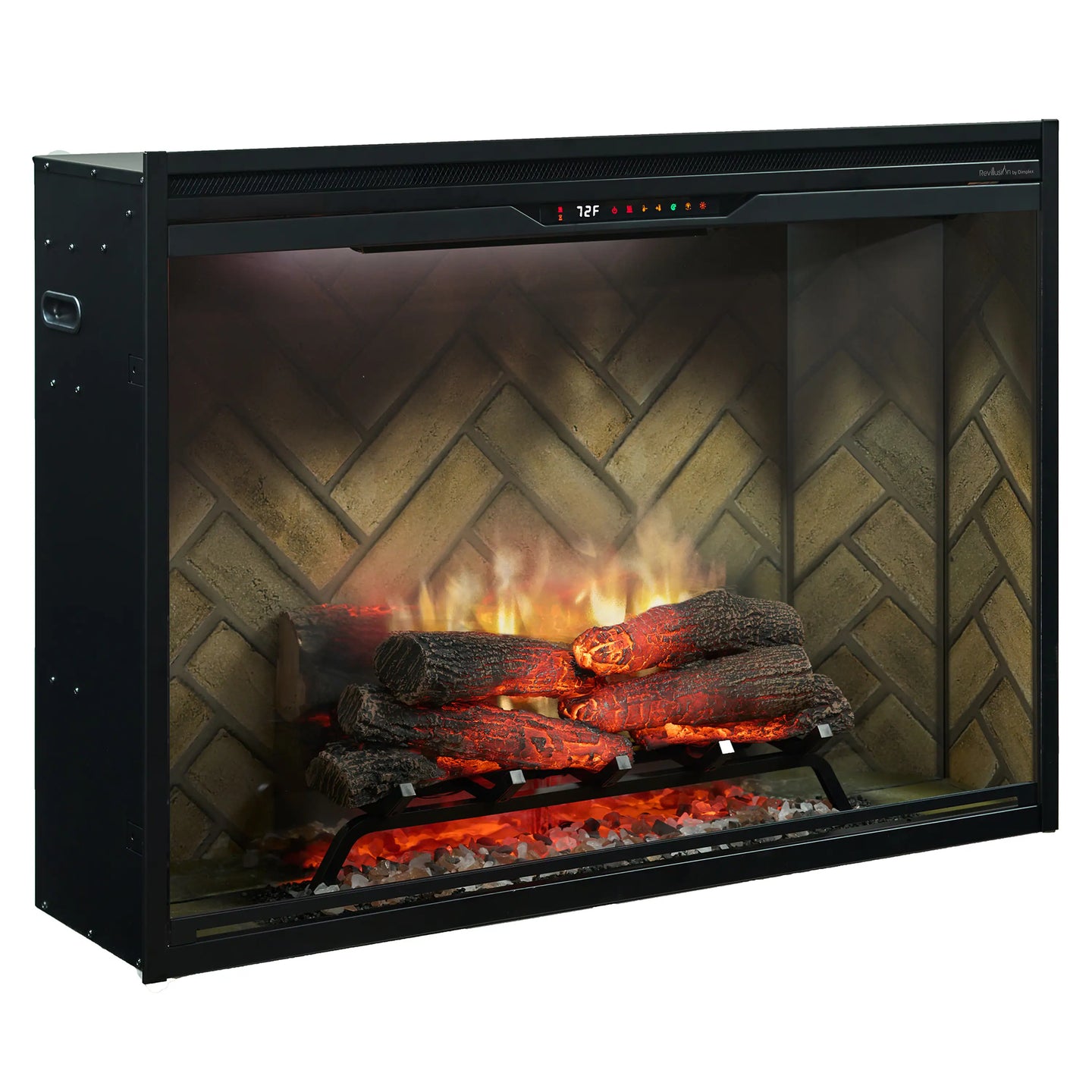 Dimplex Revillusion 42-Inch Built-In Electric Firebox in Herringbone with internal LED Lighting (REV42-HB)