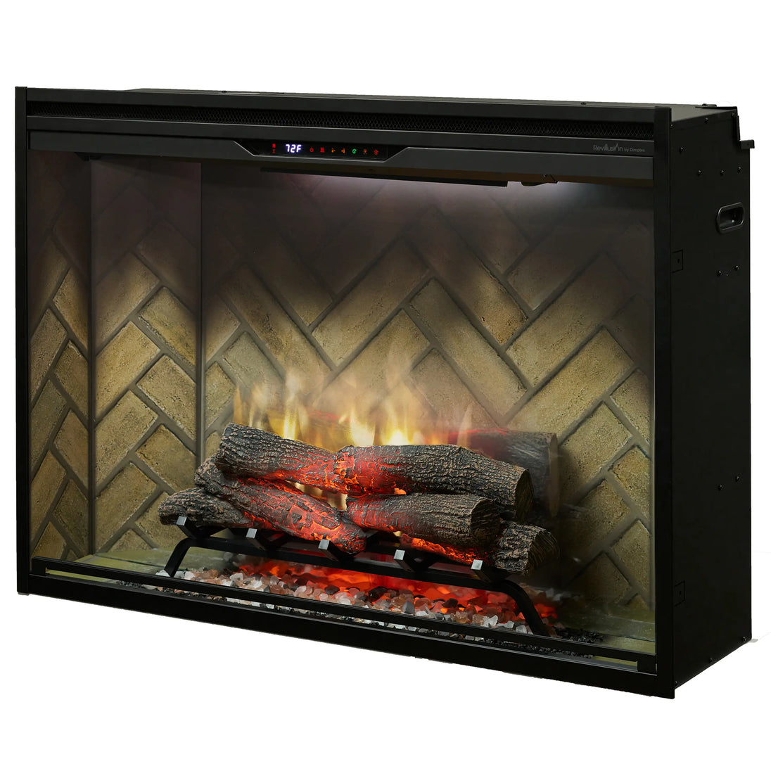 Dimplex Revillusion 42-Inch Built-In Electric Firebox in Herringbone with internal LED Lighting (REV42-HB)