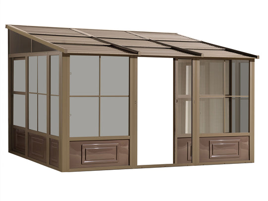 Gazebo Penguin Florence Wall Mounted Add-A-Room - Sand/Slate- Metal/Polycarbonate Roof