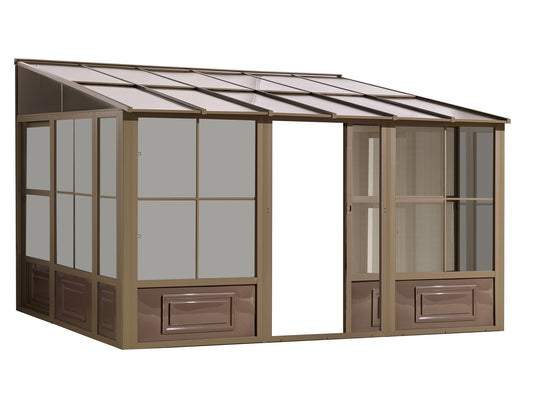Gazebo Penguin Florence Wall Mounted Add-A-Room - Sand/Slate- Metal/Polycarbonate Roof