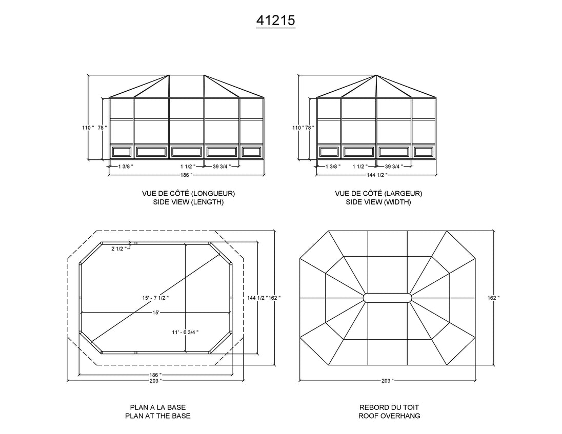 Gazebo Penguin Florence Freestanding Solarium - Sand/Slate- Metal/Polycarbonate Roof