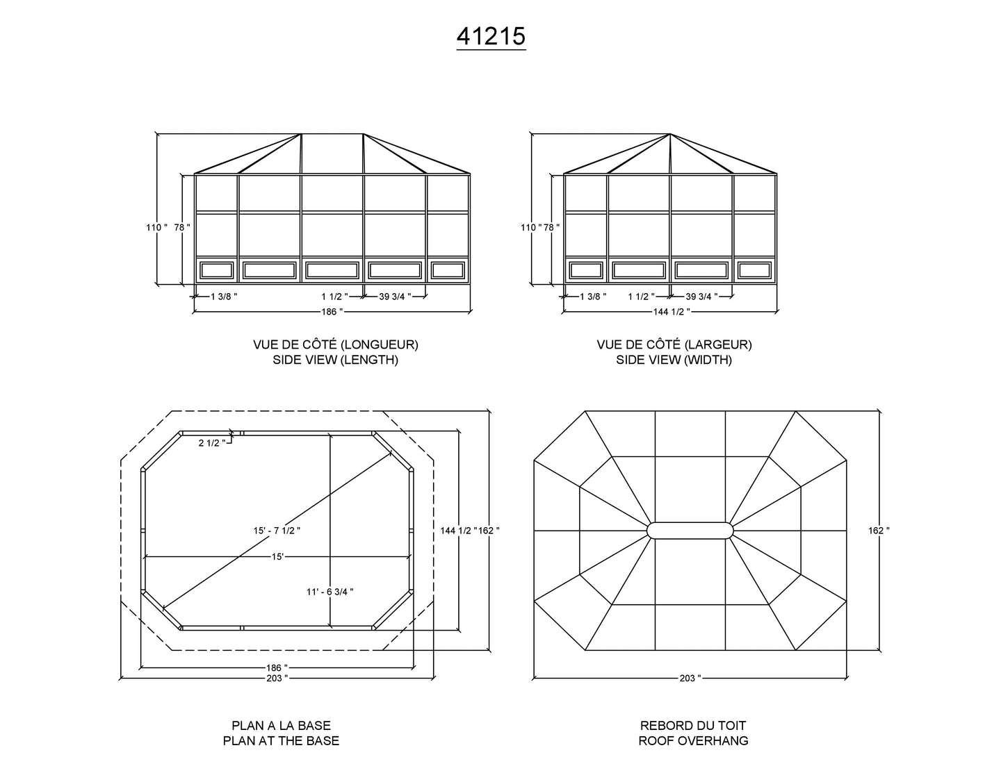 Gazebo Penguin Florence Freestanding Solarium - Sand/Slate- Metal/Polycarbonate Roof