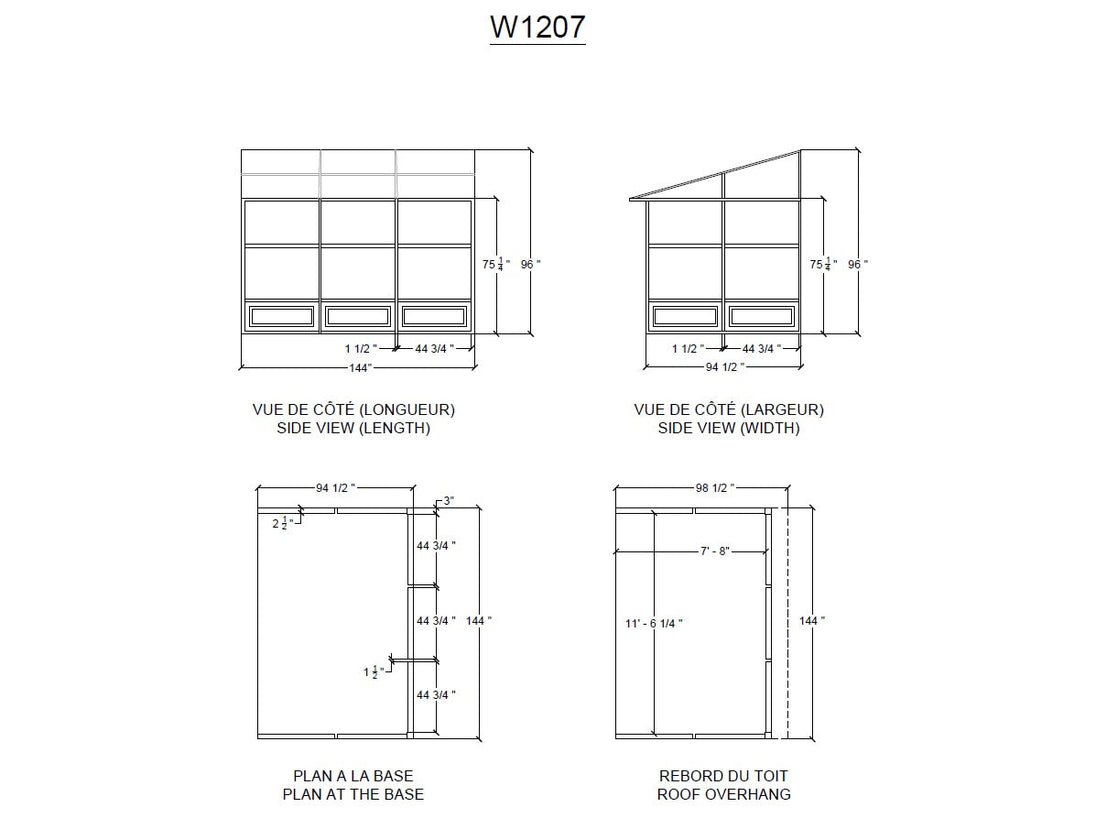 Gazebo Penguin Florence Wall Mounted Add-A-Room - Sand/Slate- Metal/Polycarbonate Roof
