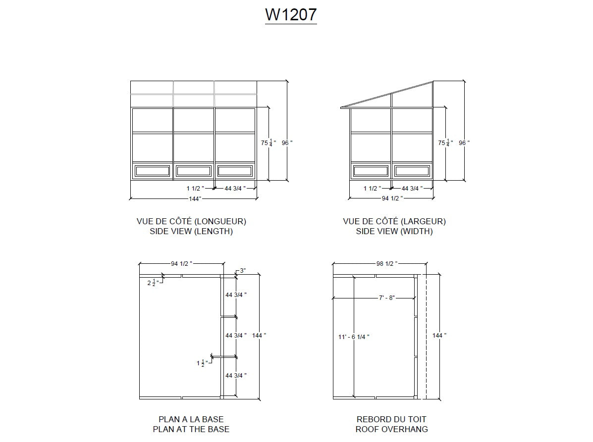 Gazebo Penguin Florence Wall Mounted Add-A-Room - Sand/Slate- Metal/Polycarbonate Roof