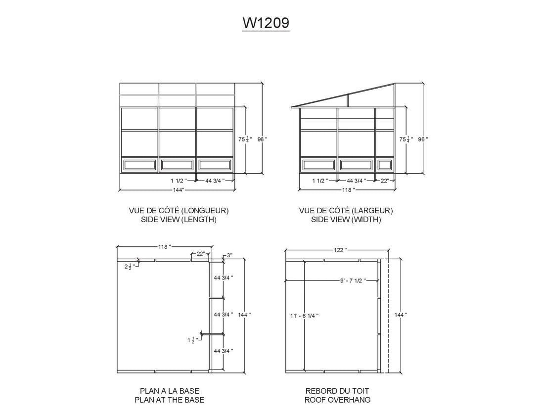 Gazebo Penguin Florence Wall Mounted Add-A-Room - Sand/Slate- Metal/Polycarbonate Roof