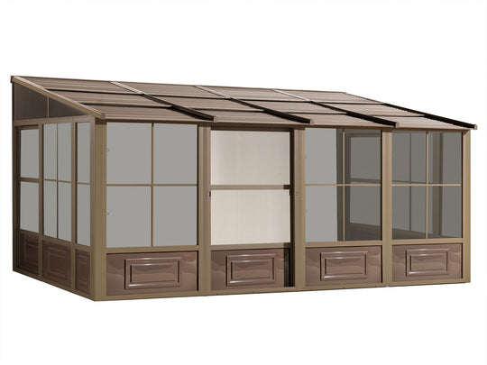 Gazebo Penguin Florence Wall Mounted Add-A-Room - Sand/Slate- Metal/Polycarbonate Roof