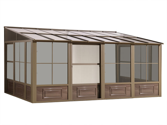 Gazebo Penguin Florence Wall Mounted Add-A-Room - Sand/Slate- Metal/Polycarbonate Roof