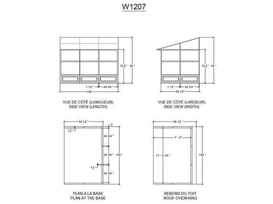 Gazebo Penguin Florence Wall Mounted Add-A-Room - Sand/Slate- Metal/Polycarbonate Roof