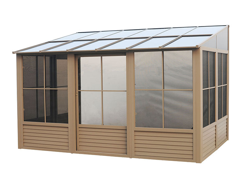 Gazebo Penguin Florence Wall Mounted Add-A-Room - Sand/Slate- Metal/Polycarbonate Roof