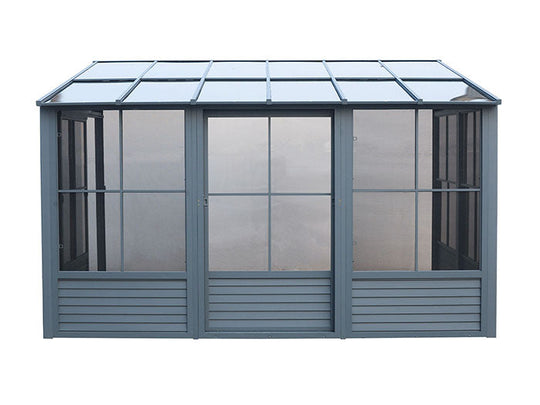 Gazebo Penguin Florence Wall Mounted Add-A-Room - Sand/Slate- Metal/Polycarbonate Roof