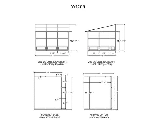 Gazebo Penguin Florence Wall Mounted Add-A-Room - Sand/Slate- Metal/Polycarbonate Roof